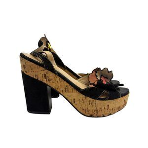 Prada Flower Chunky Platform Heels